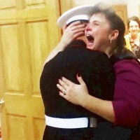 U.S. Marine Surprises Mother at Church Thanksgiving Dinner