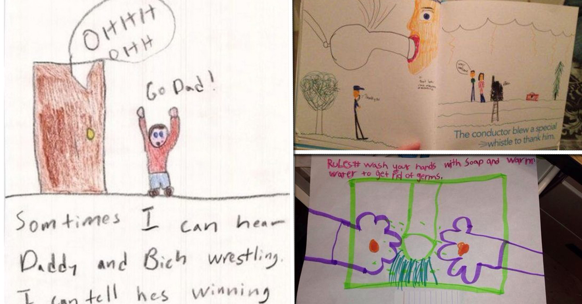 33 Hilariously Inappropriate Kid’s Drawings. #3 Definitely Won’t Make It Onto The Fridge!